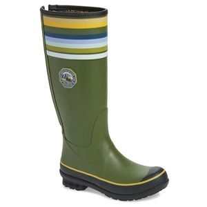 NWB Pendleton Olive & Yellow Stripe Rocky Mountain National Tall Rain Boots